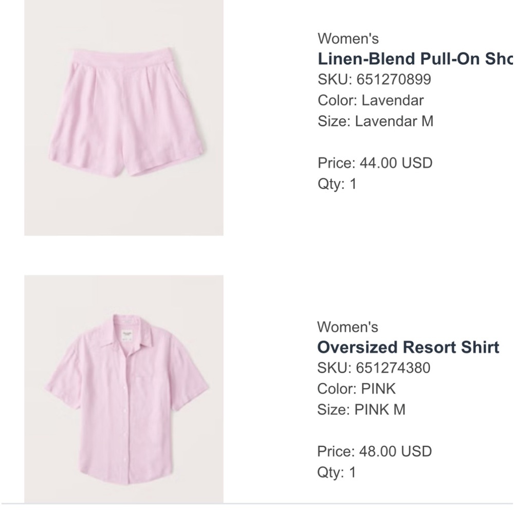 Abercrombie & fitche set